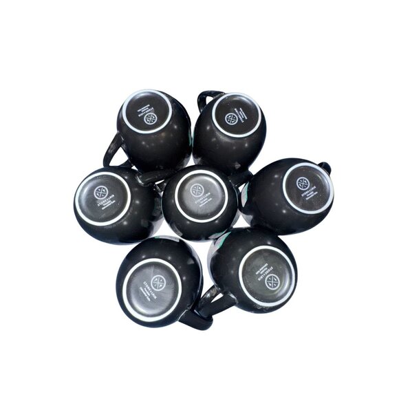 Set Of 7 Stone + Lain Black & Gold Marble Porcelain Coffee Mugs Dishwasher Safe - Picture 4 of 6